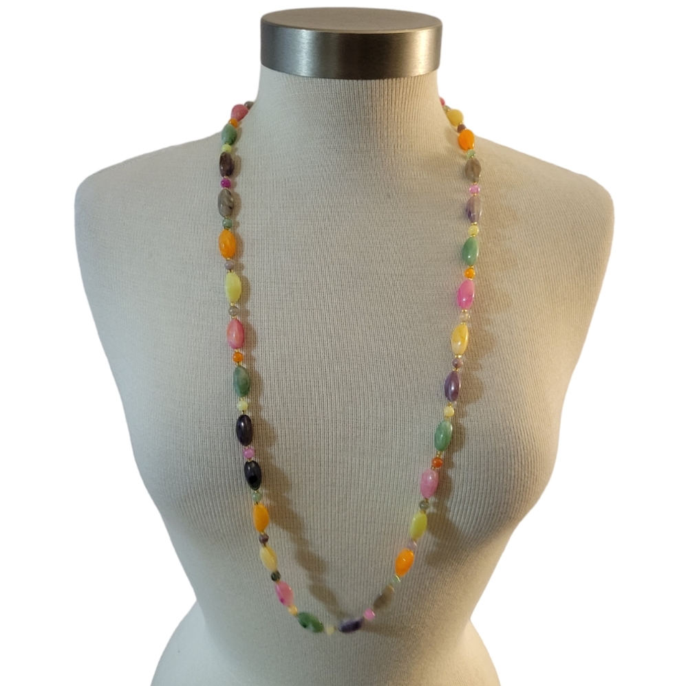 Vintage Beaded Necklace Multicolored